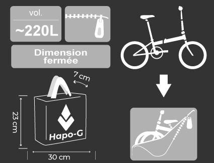 HAPO-G Housse Transport Vélo Noir